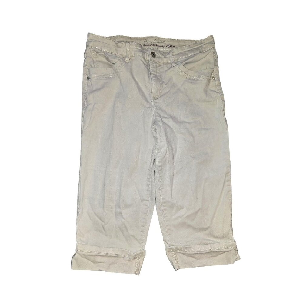 Gloria Vanderbilt Skimmer Capris Slimming Effect Size 9 Missy Cream Jj3670